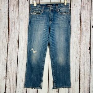 Lucky Brand Jeans Womens 2/26 Blue Sweet Crop Distressed Stretch Denim Pants